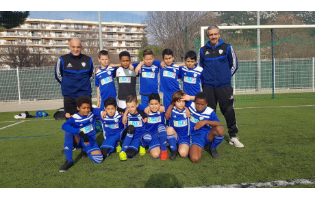 Victoire des U11 (2) avec leurs nouveaux maillots